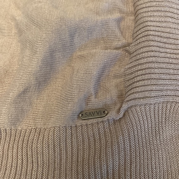 SAVVI C9 SM/MD Tan Turtle Neck Poncho Sweater - Picture 6 of 9